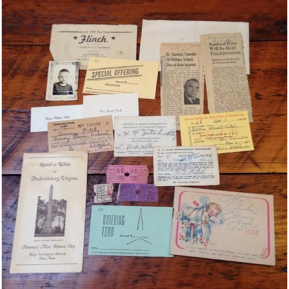 Vtg Misc Paper Ephemera Movie Tickets Dr Thomas Rayland Sanford Obituary Fitch
